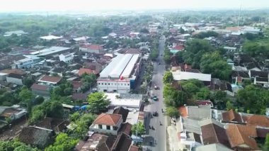 Endonezya 'nın Kırsal Bölgesindeki Küçük Bir Kasabanın Havadan Görüntüsü