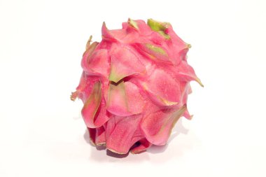 Tüm Pembe Ejder Meyvesi (Pitaya) Beyaz Arkaplanda İzole Edildi