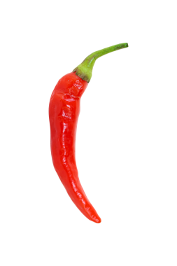 Tek Kırmızı Biberin Dikey Yakın Çekimi