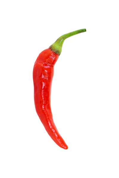 Tek Kırmızı Biberin Dikey Yakın Çekimi