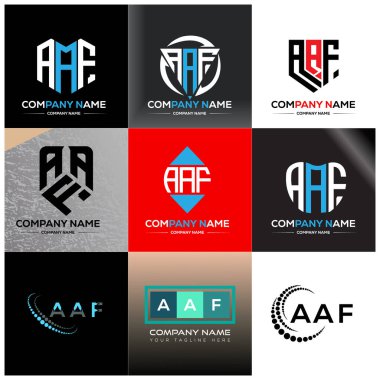 AAF mektup logosu yaratıcı tasarımı. AAF benzersiz tasarım.