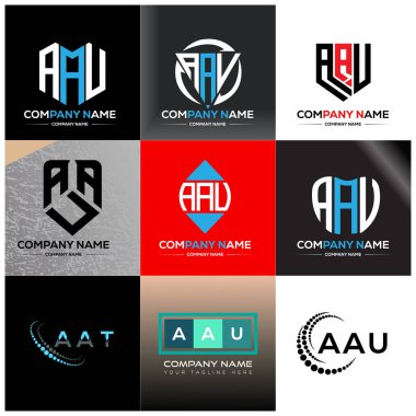 AAU ilk modern logo tasarım vektör şablonu