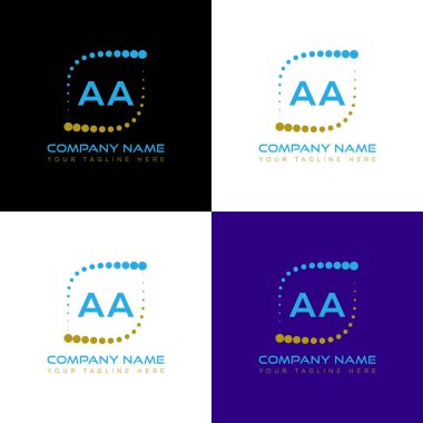 AA harfli yaratıcı logo tasarımı. AA eşsiz tasarım.