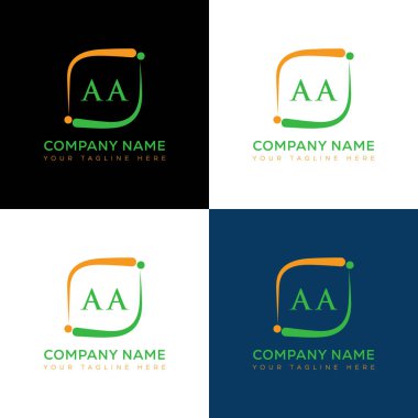 AA harfli yaratıcı logo tasarımı. AA eşsiz tasarım.