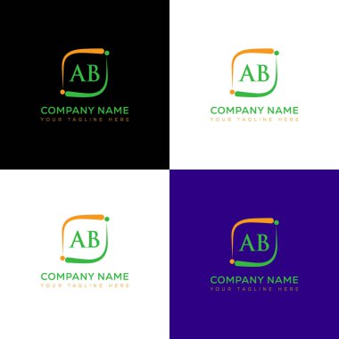 AB harfli yaratıcı logo tasarımı. AB benzersiz tasarım.