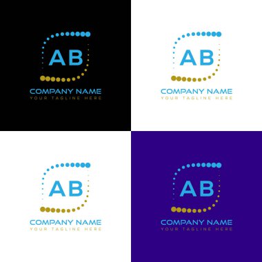 AB harfli yaratıcı logo tasarımı. AB benzersiz tasarım.