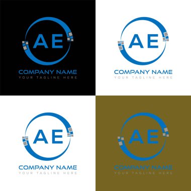 AE harfi logosu yaratıcı tasarım. AE benzersiz tasarım.