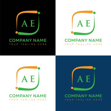 AE harfi logosu yaratıcı tasarım. AE benzersiz tasarım.