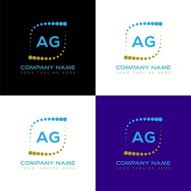 AG harfli logo yaratıcı tasarımı. AG benzersiz tasarım.