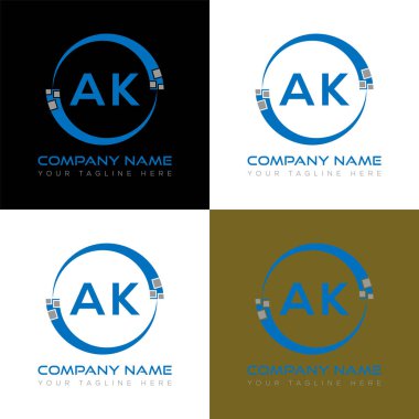 AK harfi logosu yaratıcı tasarım. AK benzersiz tasarım.