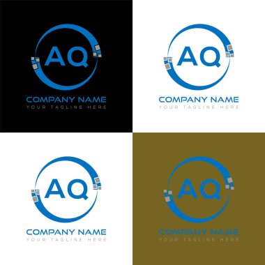 El Kaide harfi logosu yaratıcı tasarımı. Eşsiz AQ tasarımı.
