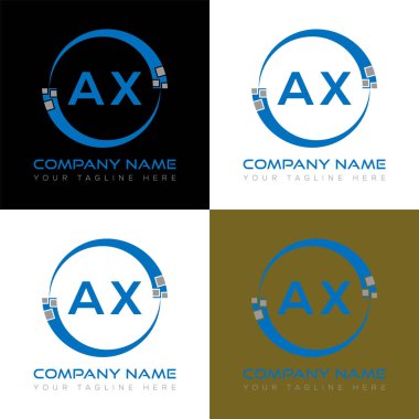 AX harfli logo yaratıcı tasarım. AX benzersiz tasarım.