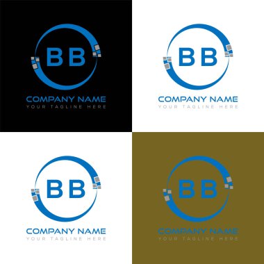 BB harfli logo yaratıcı tasarım. BB benzersiz tasarım.