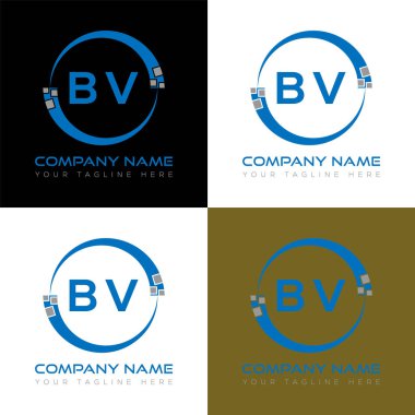 BV harf logosu yaratıcı tasarım. BV benzersiz tasarım.