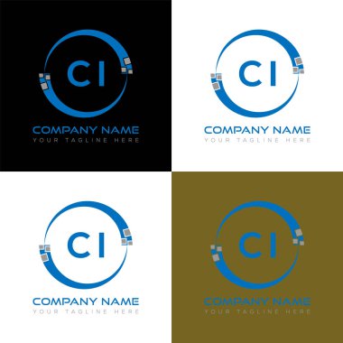 CI harf logosu yaratıcı tasarımı. CI benzersiz tasarım.
