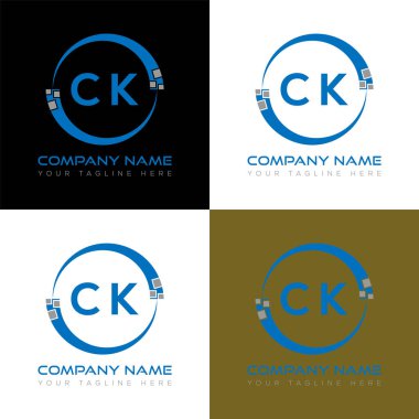CK harfinin yaratıcı logosu. CK benzersiz tasarım.
