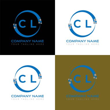 CL harf logosu yaratıcı tasarımı. CL benzersiz tasarım.