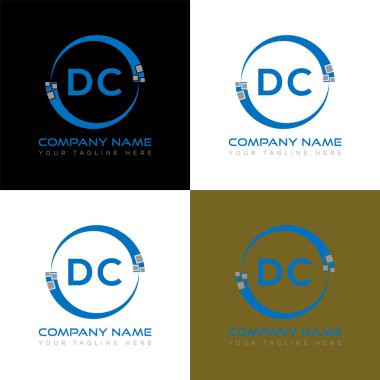 DC harf logosu yaratıcı tasarımı. DC eşsiz tasarımı.