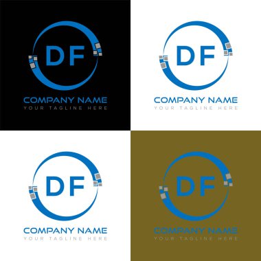 DF mektup logosu yaratıcı tasarım. DF benzersiz tasarım.