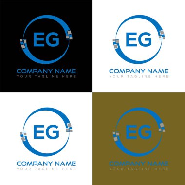 EG harf logosu yaratıcı tasarım. EG benzersiz tasarım.