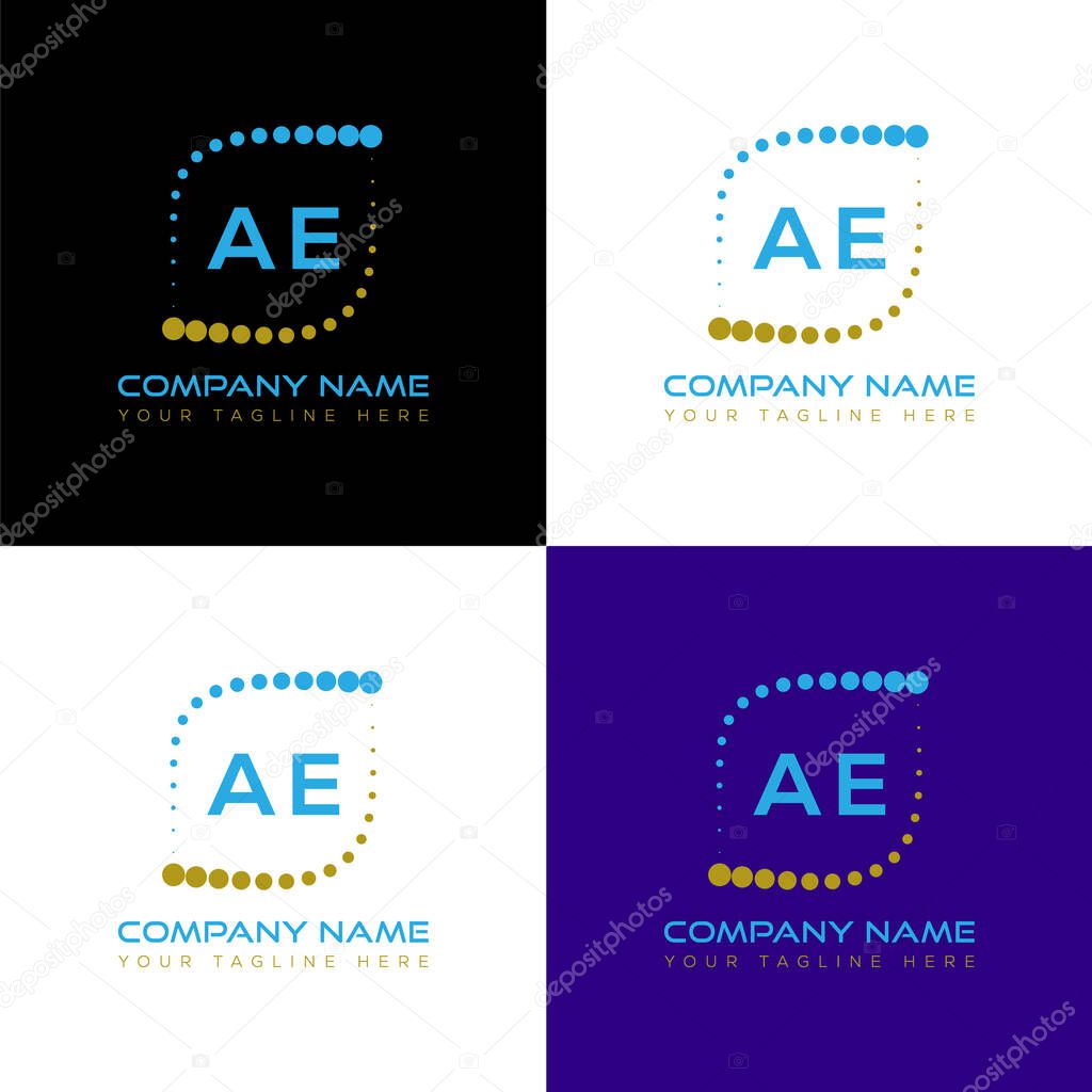 AE letter logo creative design. AE unique design.