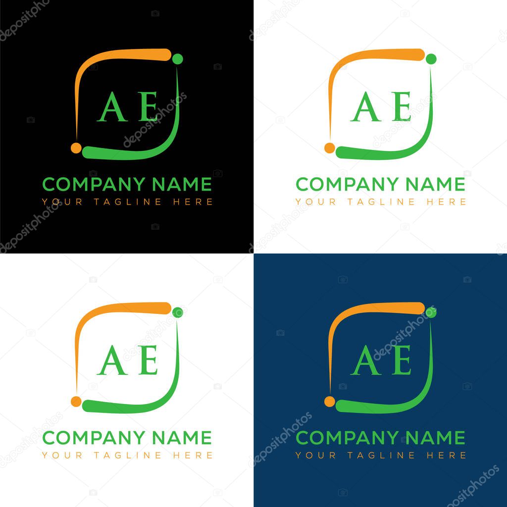 AE letter logo creative design. AE unique design.