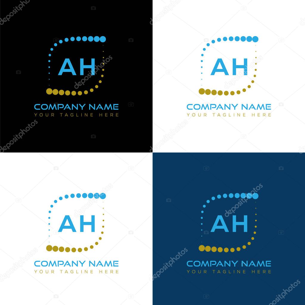 AH letter logo creative design. AH unique design.