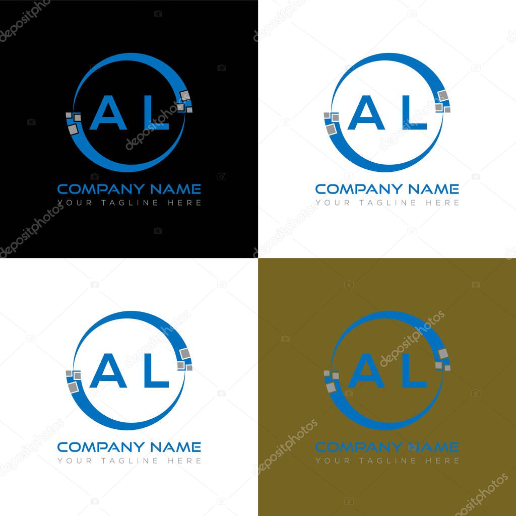 AL letter logo creative design. AL unique design.