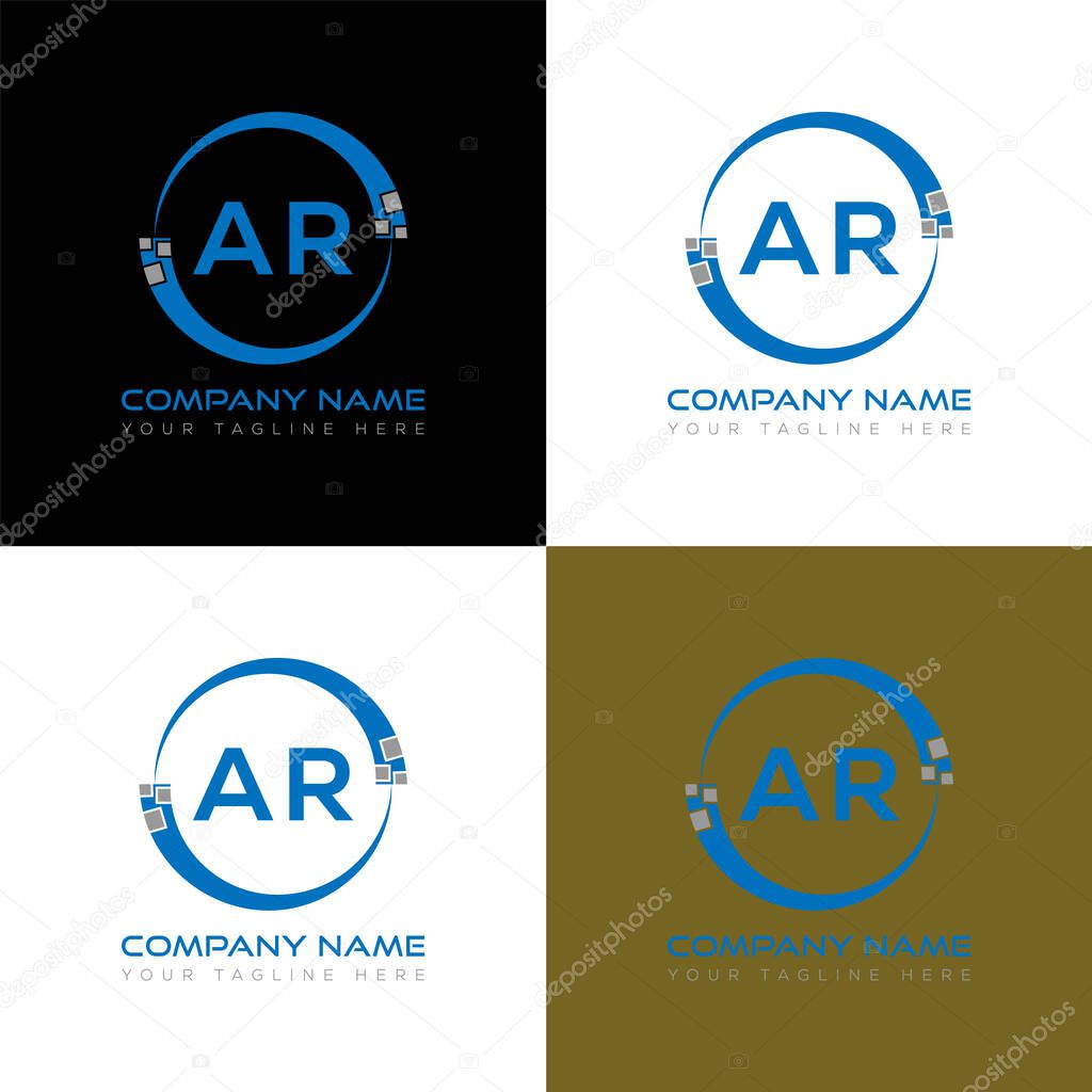 AR letter logo creative design. AR unique design.