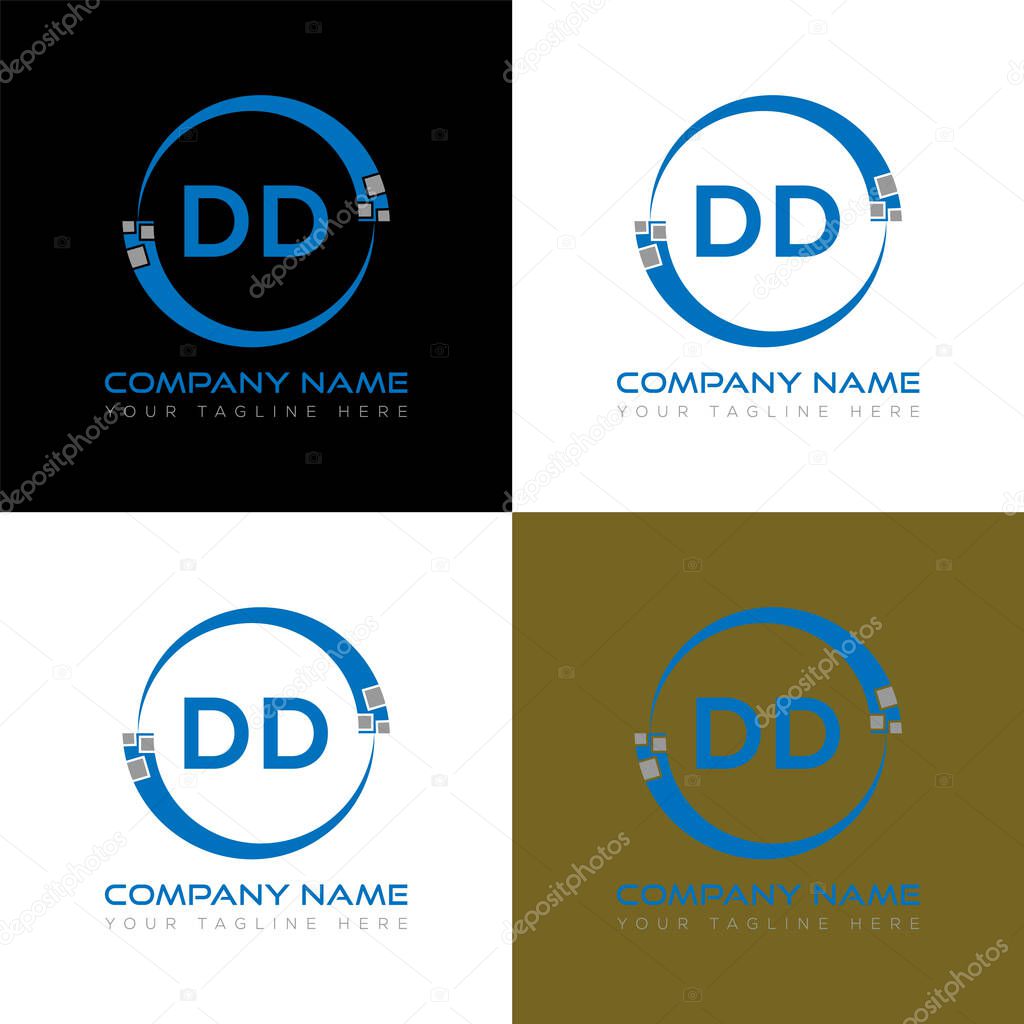 DD letter logo creative design. DD unique design.