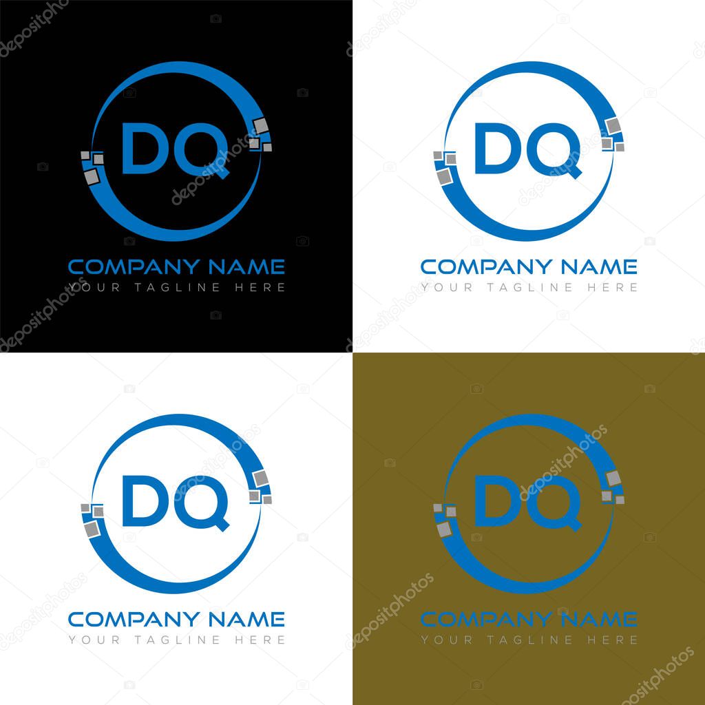 DQ letter logo creative design. DQ unique design.