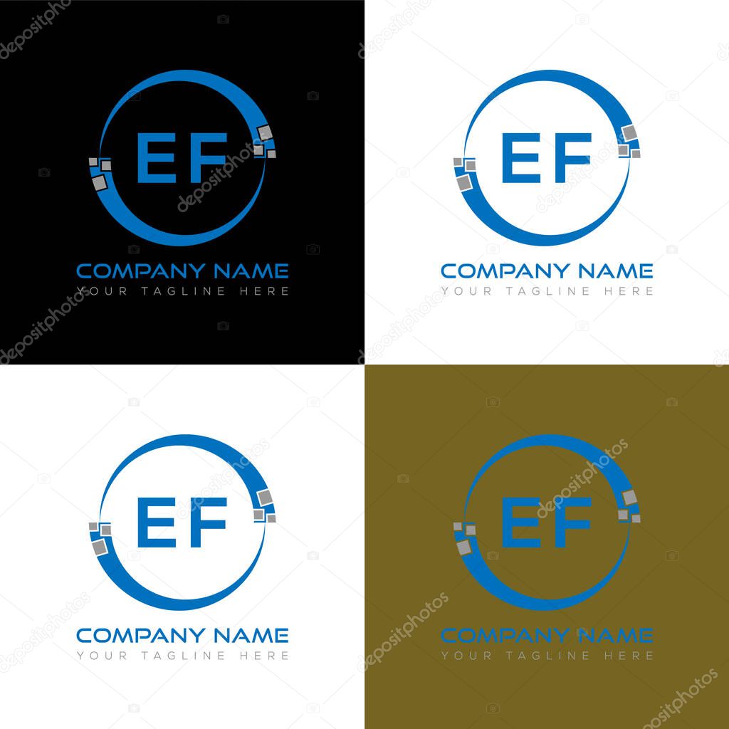 EF letter logo creative design. EF unique design.