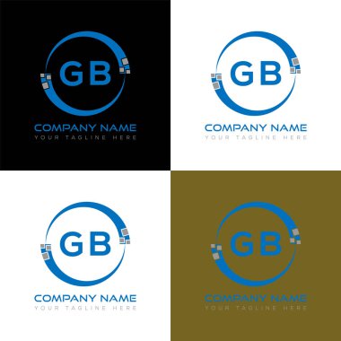 Büyük harf logosu yaratıcı tasarım. GB eşsiz tasarım.