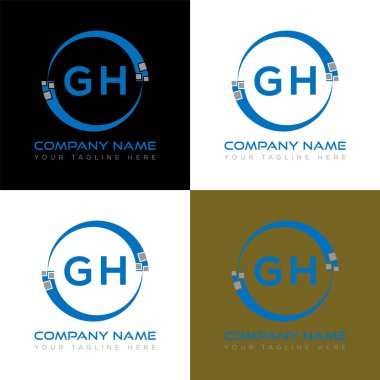 GH harfi logosu yaratıcı tasarımı. GH benzersiz tasarım.