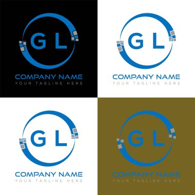 GL harf logosu yaratıcı tasarımı. GL benzersiz tasarım.