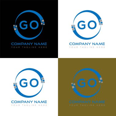 GO mektup logosu yaratıcı tasarımı. GO eşsiz tasarımı.