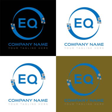 EQ harf logosu yaratıcı tasarım. EQ benzersiz tasarım.