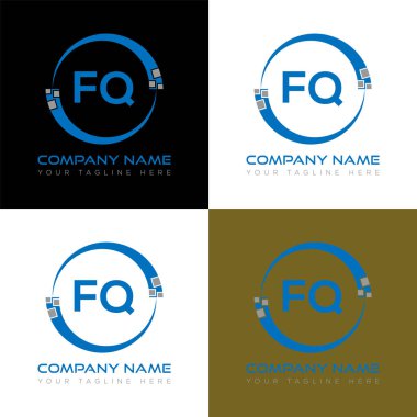 FQ harf logosu yaratıcı tasarım. FQ benzersiz tasarım.