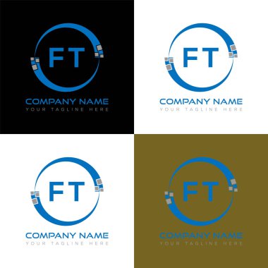 FT harfi logosu yaratıcı tasarım. FT benzersiz tasarım.