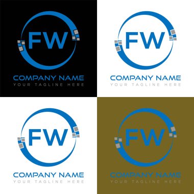 FW harf logosu yaratıcı tasarım. FW benzersiz tasarım.