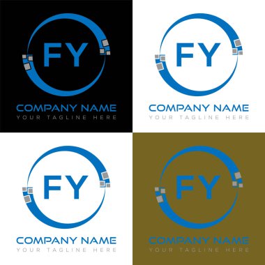 FY mektup logosu yaratıcı tasarım. FY benzersiz tasarım.