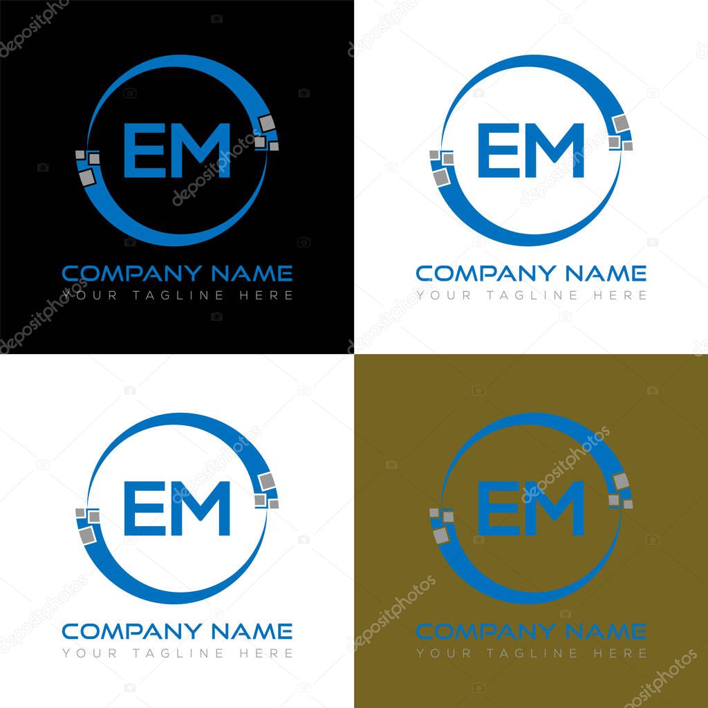 EM letter logo creative design. EM unique design.