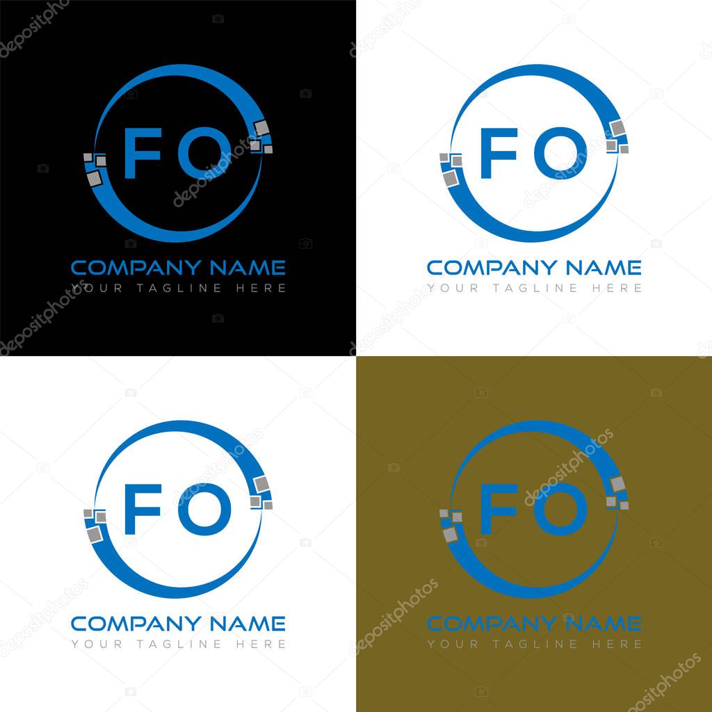 FO letter logo creative design. FO unique design.