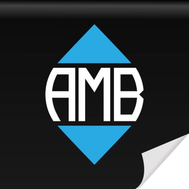 Vektör grafikli AMB harf logosu yaratıcı tasarımı.