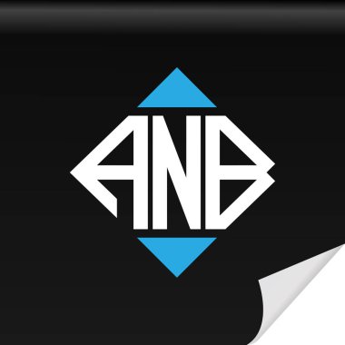 Vektör grafikli ANB harfi yaratıcı logo tasarımı.