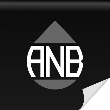Vektör grafikli ANB harfi yaratıcı logo tasarımı.