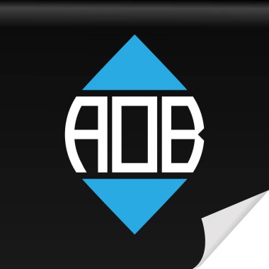 Vektör grafikli AOB harf logosu yaratıcı tasarımı.