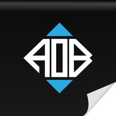 Vektör grafikli AOB harf logosu yaratıcı tasarımı.