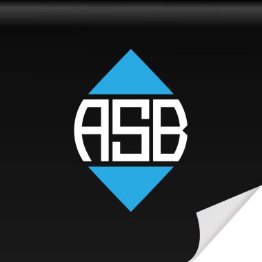 ASB harfi logosu vektör grafikli yaratıcı tasarım.