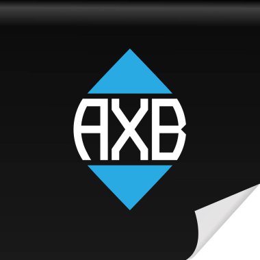 Vektör grafikli AXB harf logosu yaratıcı tasarımı.